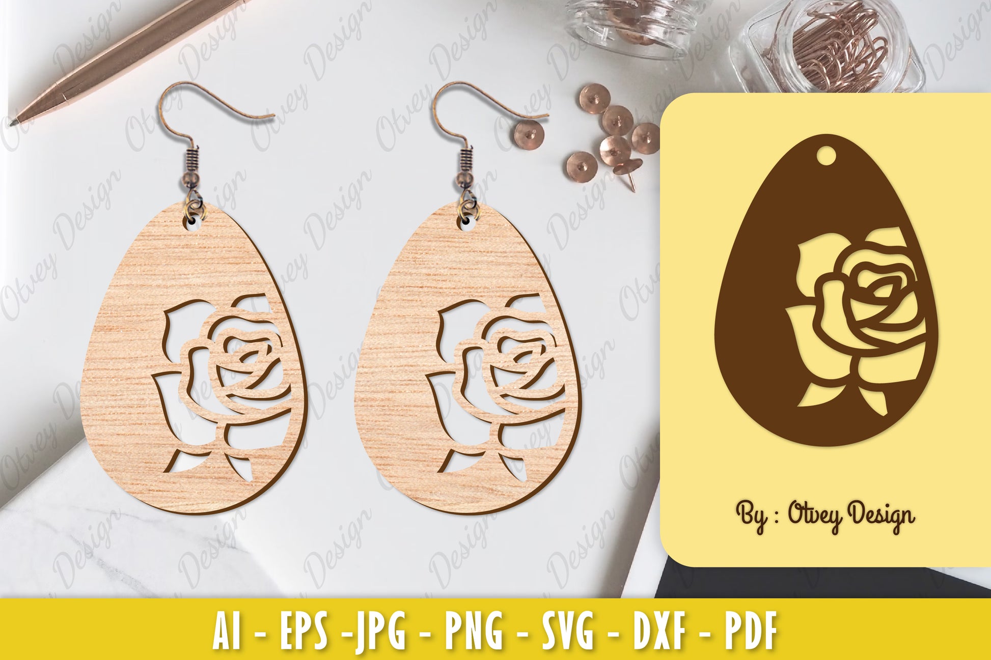 Flower Earring Laser Cut SVG Bundle 68 - CraftNest - Digital Crafting and Art