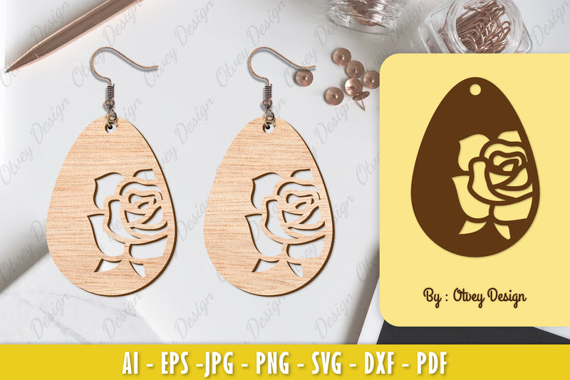 Flower Earring Laser Cut SVG Bundle 68 - CraftNest - Digital Crafting and Art