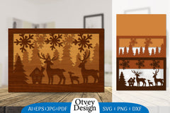 Christmas Deer Layered Lasercut SVG Bundle 8 - CraftNest - Digital Crafting and Art