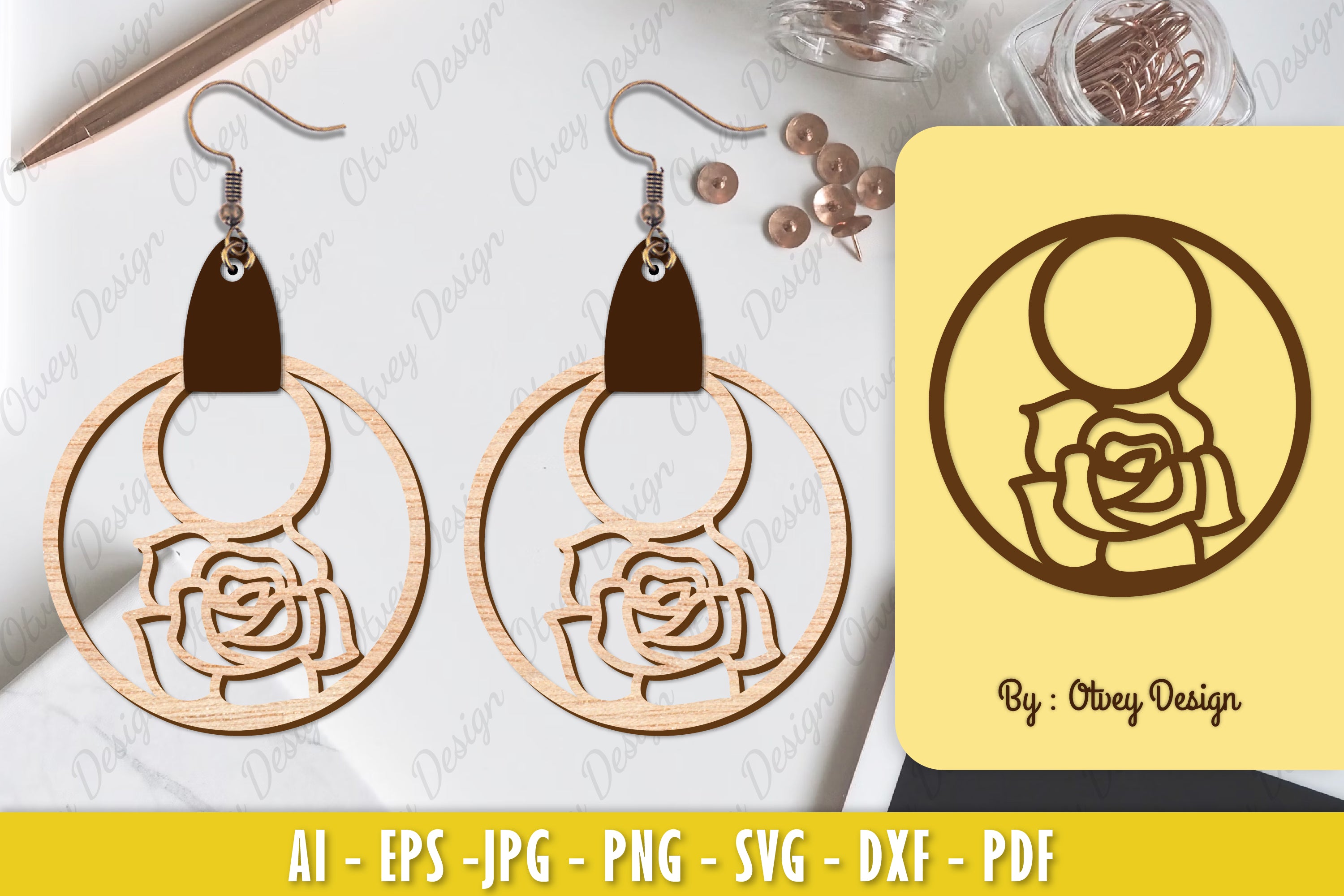 Flower Earring Laser Cut SVG Bundle 48 - CraftNest - Digital Crafting and Art