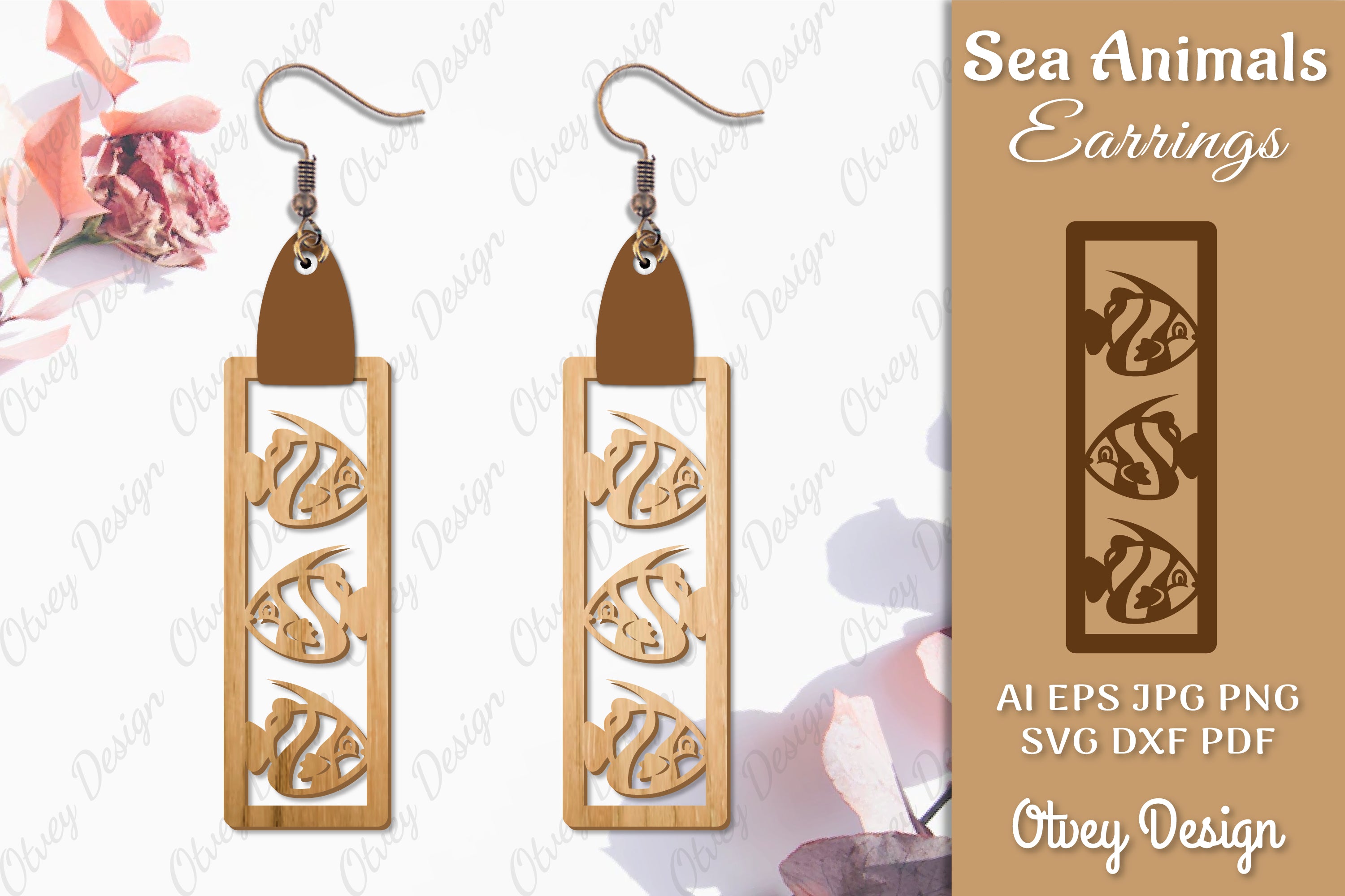 Earrings Sea Animals Laser Cut SVG Bundle 12 - CraftNest - Digital Crafting and Art