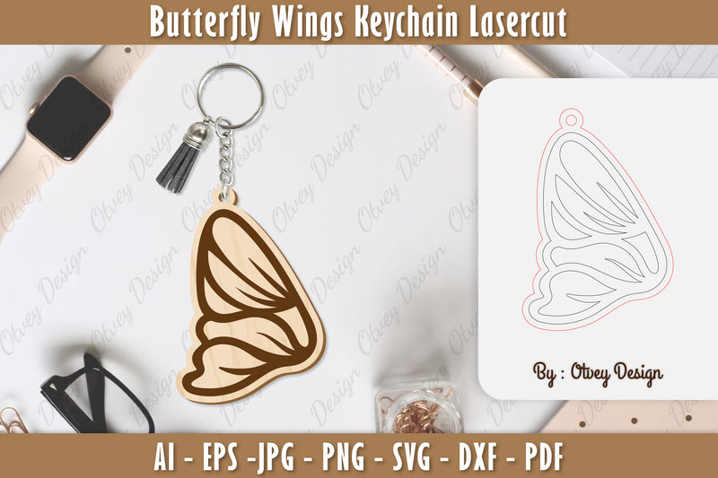 Butterfly Keychain Lasercut SVG Bundle 14 - CraftNest - Digital Crafting and Art