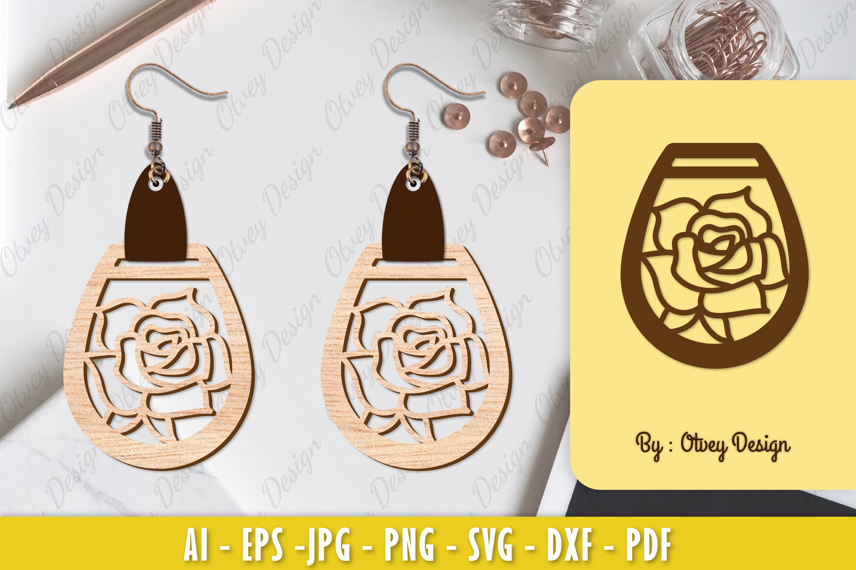 Flower Earring Laser Cut SVG Bundle 88 - CraftNest - Digital Crafting and Art