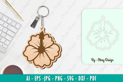 Flower Keychain SVG Bundle 22 - CraftNest - Digital Crafting and Art