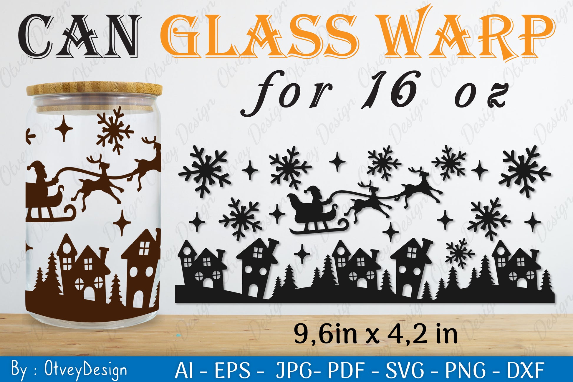 Christmas Santa Sleigh Can Glass SVG Bundle 3 - CraftNest - Digital Crafting and Art