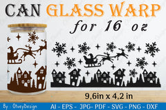 Christmas Santa Sleigh Can Glass SVG Bundle 3 - CraftNest - Digital Crafting and Art