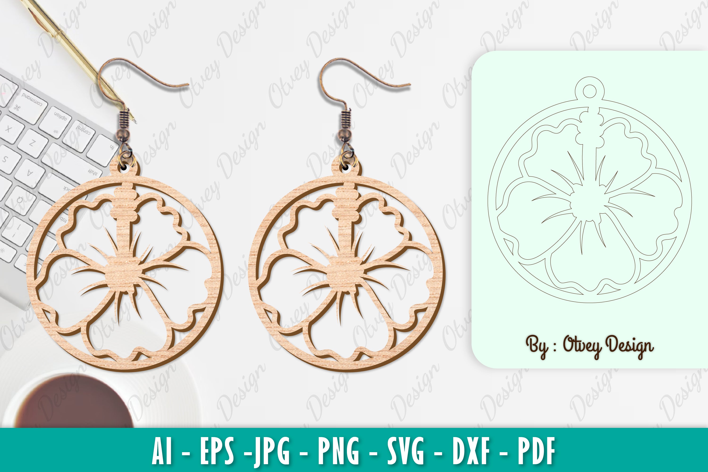Flower Earring SVG Bundle 46 - CraftNest - Digital Crafting and Art