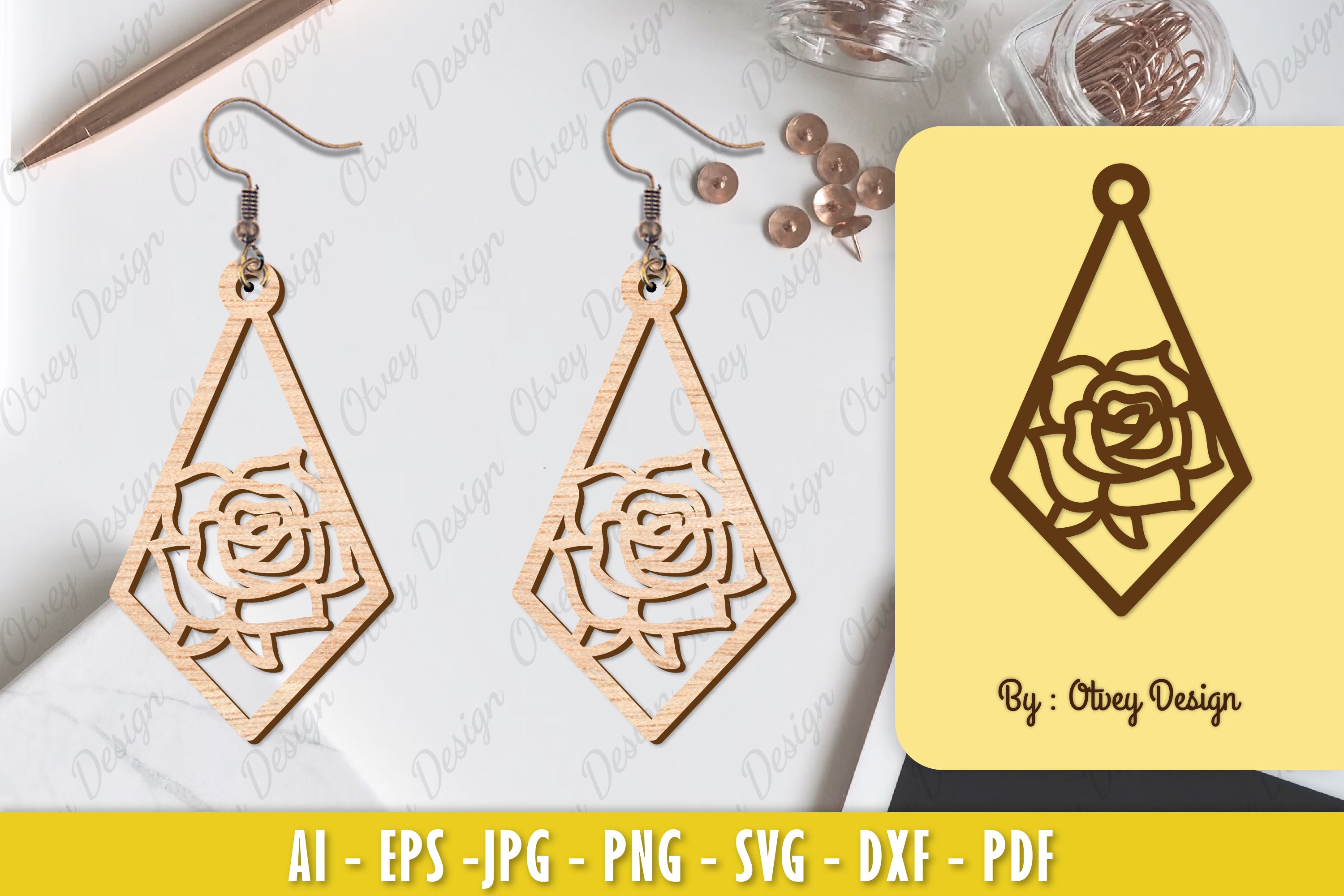 Flower Earring Laser Cut SVG Bundle 98 - CraftNest - Digital Crafting and Art