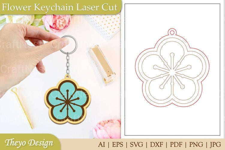 Flower Keychain SVG Bundle