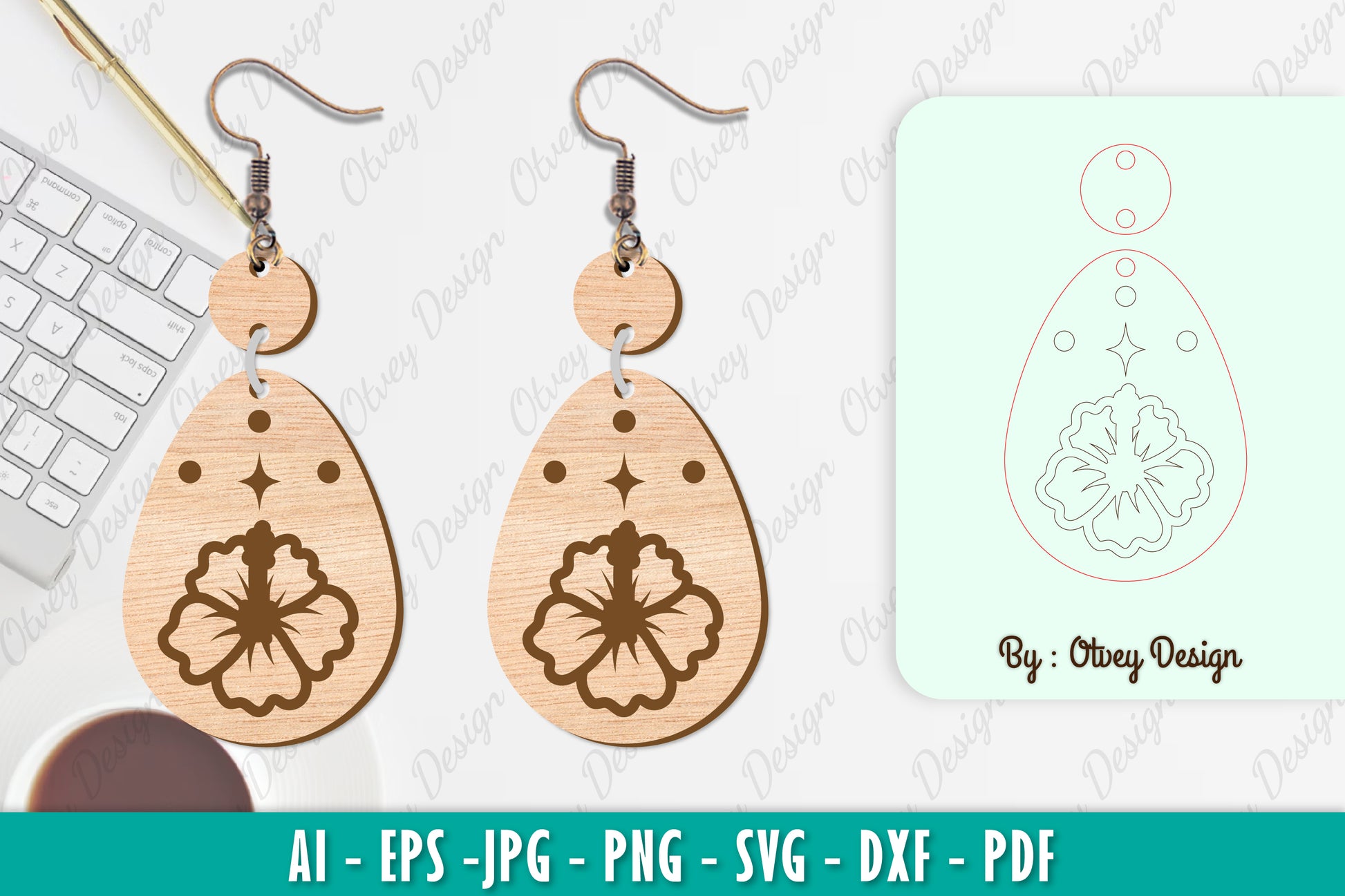 Flower Earring SVG Bundle 82 - CraftNest - Digital Crafting and Art