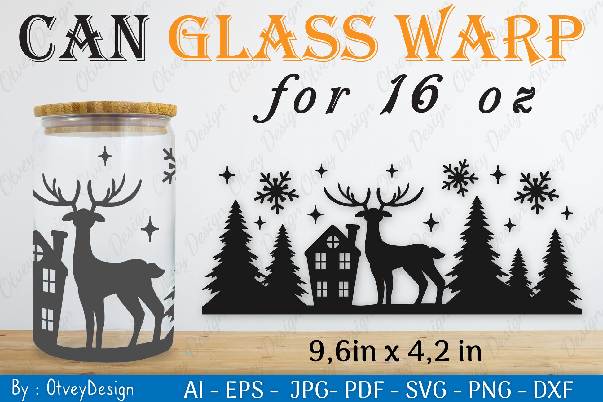 Christmas Deer Can Glass SVG Bundle 2 - CraftNest - Digital Crafting and Art