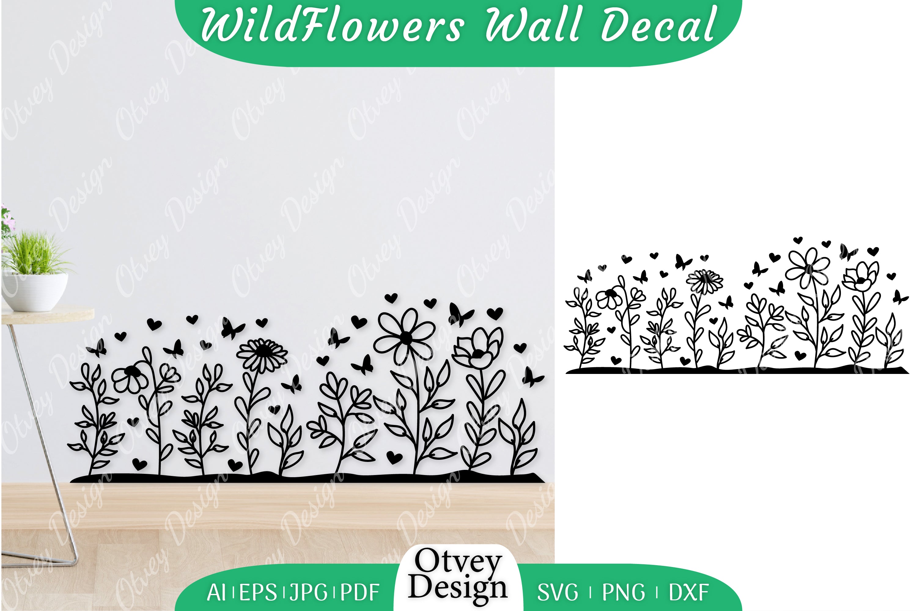 Blooming Wildflowers Wall Decal SVG Bundle 10 - CraftNest - Digital Crafting and Art