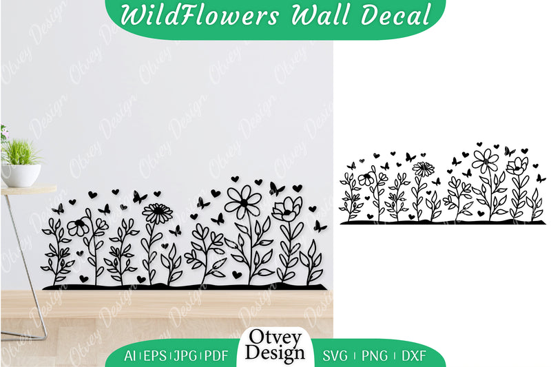 Blooming Wildflowers Wall Decal SVG Bundle 10 - CraftNest - Digital Crafting and Art