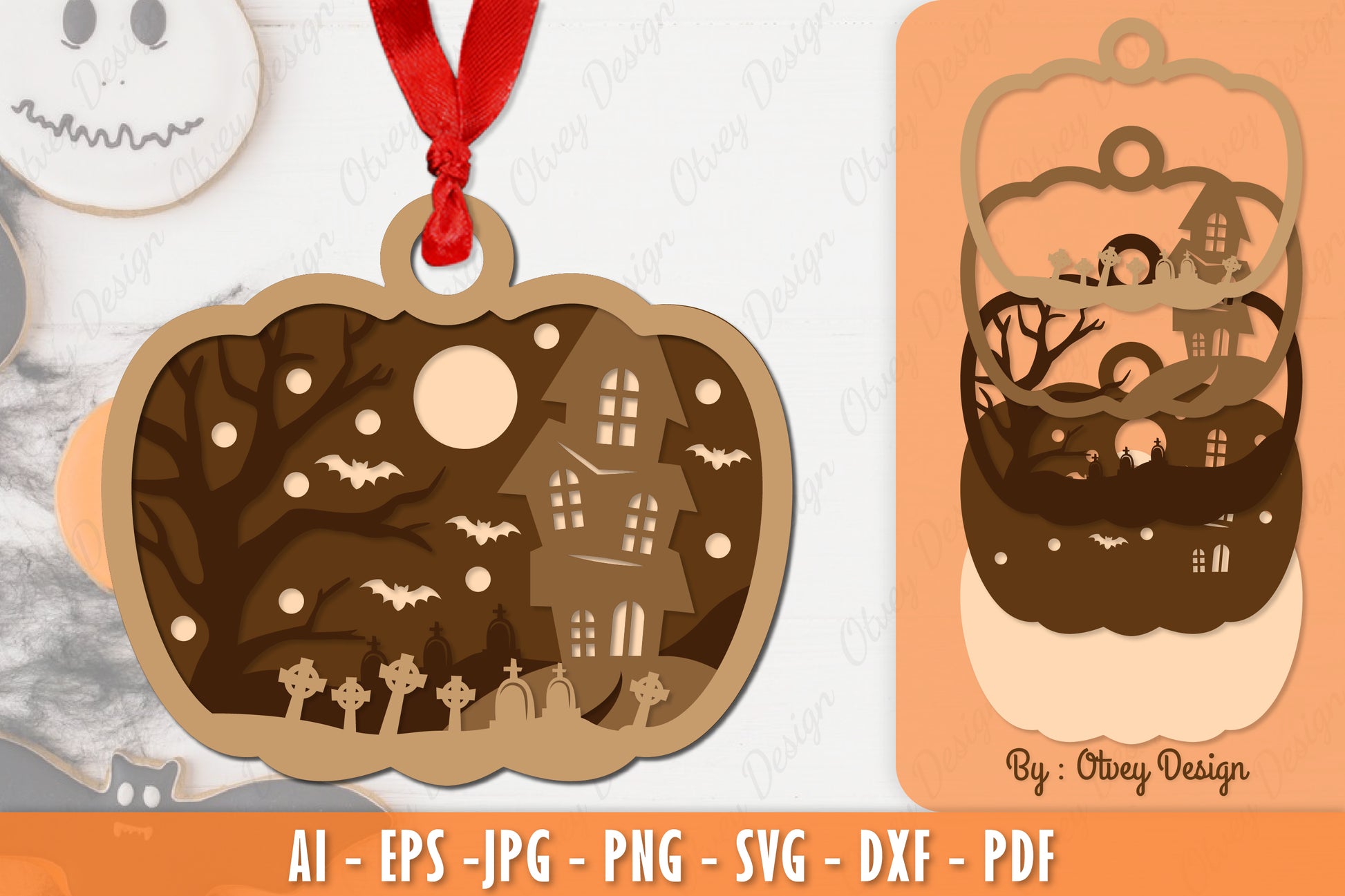 Halloween Ornament Lasercut SVG Bundle 8 - CraftNest - Digital Crafting and Art