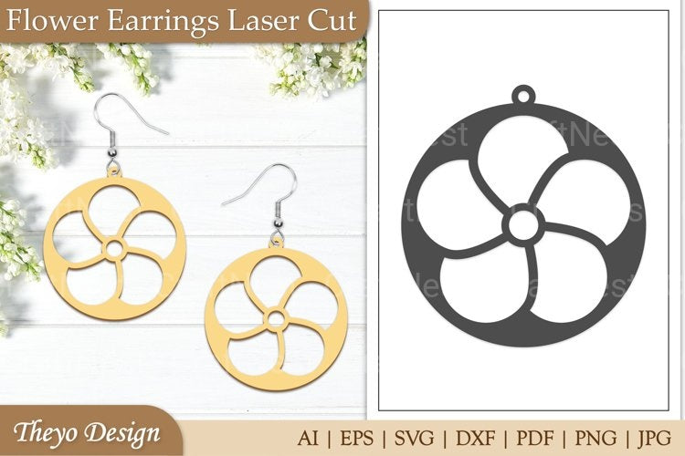Earrings Lasercut Flower SVG Bundle
