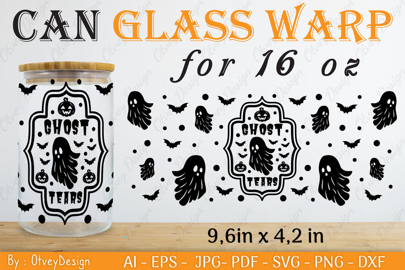 Halloween 16 oz Can Glass Wrap SVG Bundle 6 - CraftNest - Digital Crafting and Art