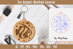 Keychain Sea Animals Laser Cut SVG Bundle 22 - CraftNest - Digital Crafting and Art