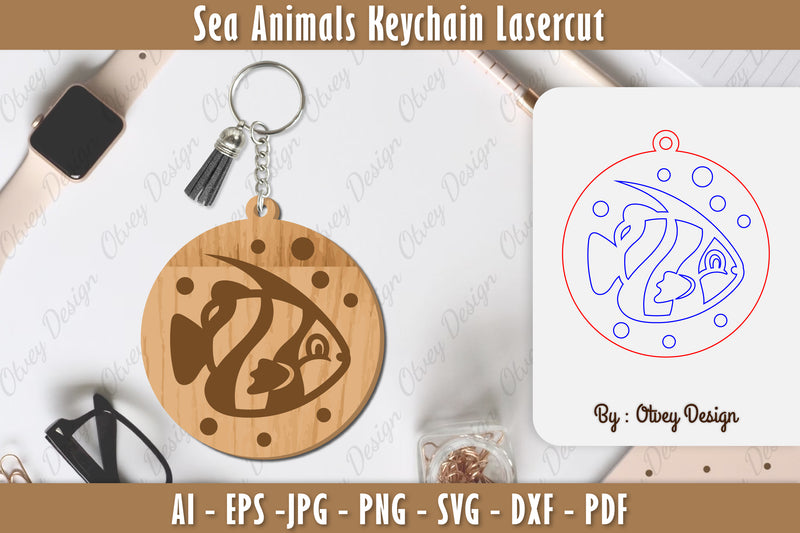 Keychain Sea Animals Laser Cut SVG Bundle 22 - CraftNest - Digital Crafting and Art