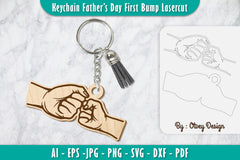 Father's Day Fist Bump Keychain SVG Bundle 15 - CraftNest - Digital Crafting and Art