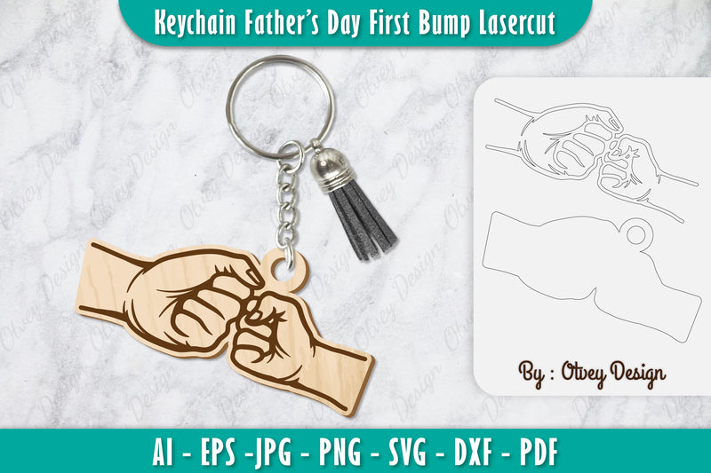 Father's Day Fist Bump Keychain SVG Bundle 15 - CraftNest - Digital Crafting and Art