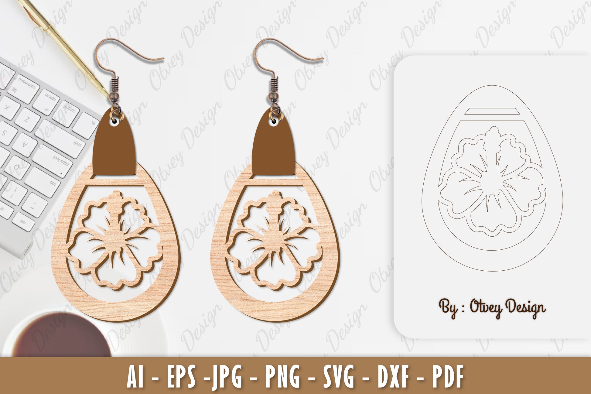 Flower Earring SVG Bundle 70 - CraftNest - Digital Crafting and Art
