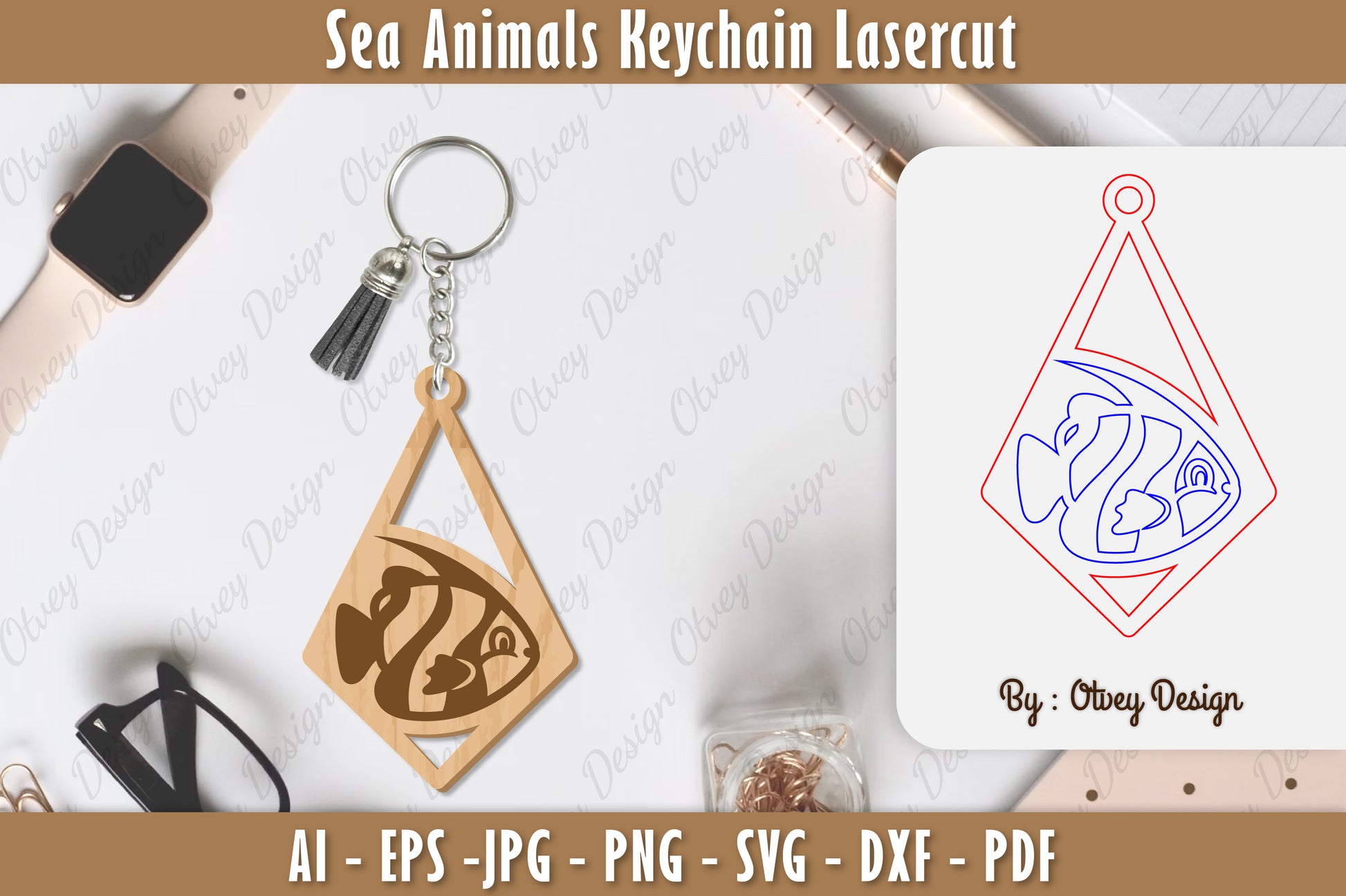 Keychain Sea Animals Laser Cut SVG Bundle 34 - CraftNest - Digital Crafting and Art