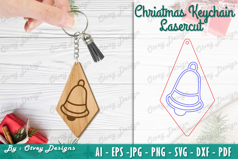 Christmas Keychain Lasercut SVG Bundle 48 - CraftNest - Digital Crafting and Art