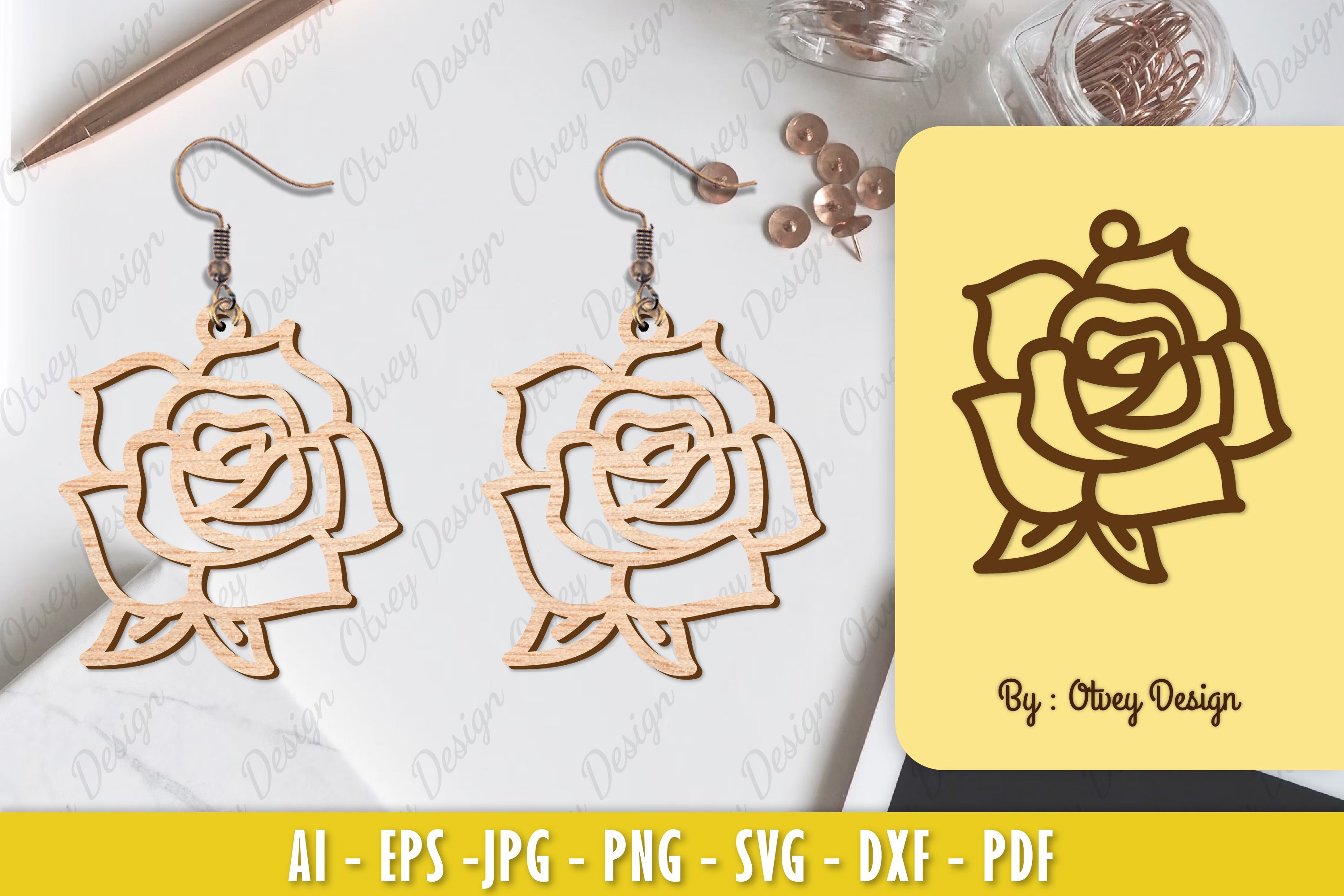 Flower Earring Laser Cut SVG Bundle 78 - CraftNest - Digital Crafting and Art