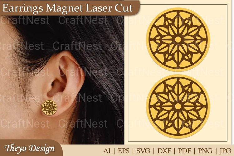 Earrings Lasercut Magnet SVG Bundle