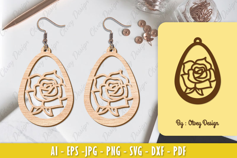 Flower Earring Laser Cut SVG Bundle 38 - CraftNest - Digital Crafting and Art