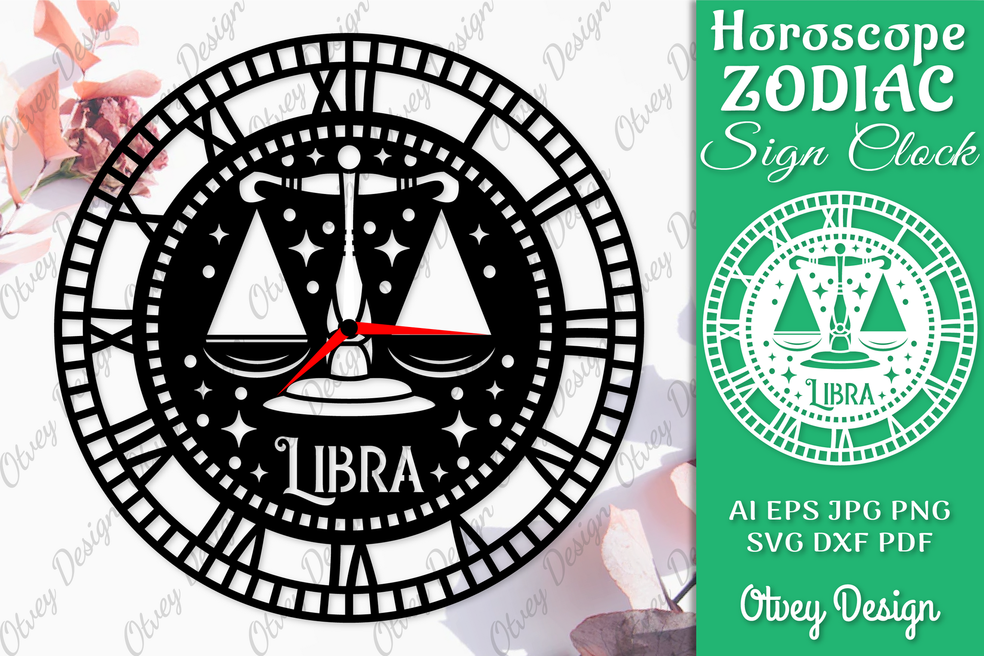 Horoscope Zodiac Sign Laser Cut Clock Template SVG Bundle 8 - CraftNest - Digital Crafting and Art