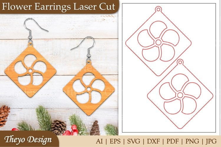 Earrings Lasercut Flower SVG Bundle