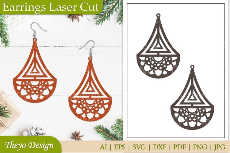 Mandala Lasercut Earrings SVG Bundle