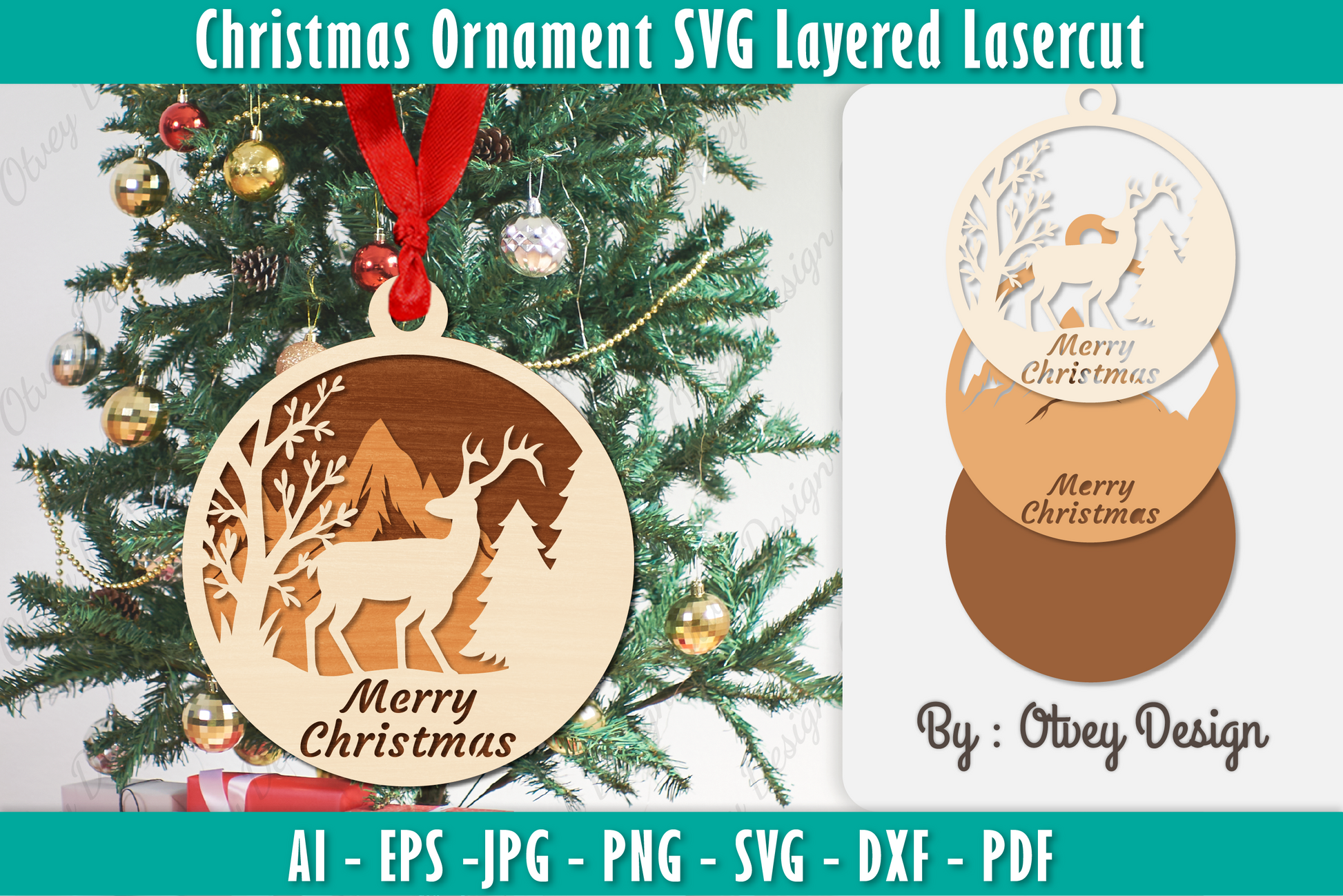 Christmas Ornaments Layered Lasercut SVG Bundle 11 - CraftNest - Digital Crafting and Art