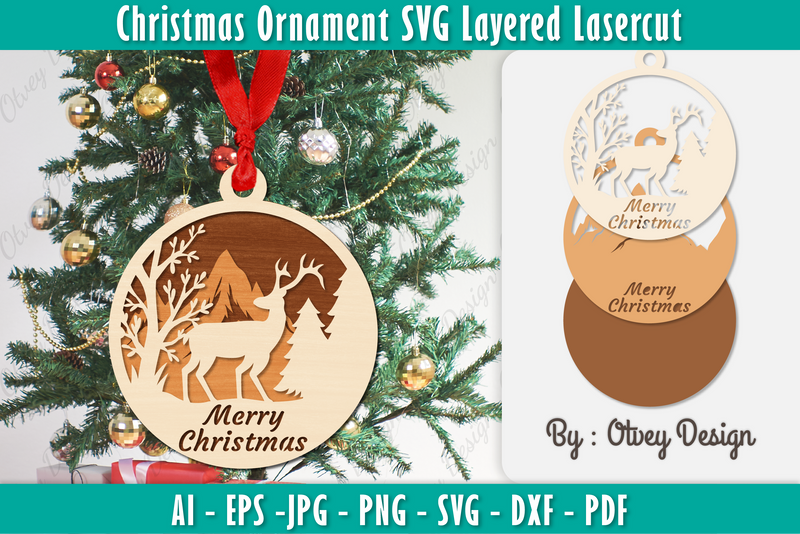Christmas Ornaments Layered Lasercut SVG Bundle 11 - CraftNest - Digital Crafting and Art