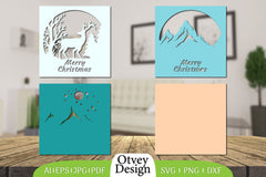 Merry Christmas Deer 3D Shadow Box Papercut SVG Bundle 11 - CraftNest - Digital Crafting and Art