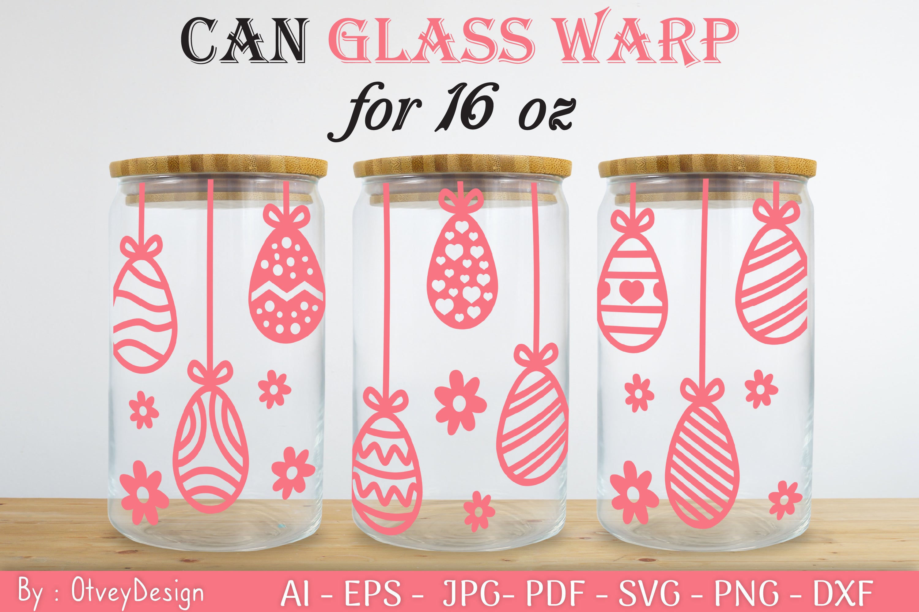 Happy Easter Day 16oz Can Glass Wrap SVG Bundle 11 - CraftNest - Digital Crafting and Art