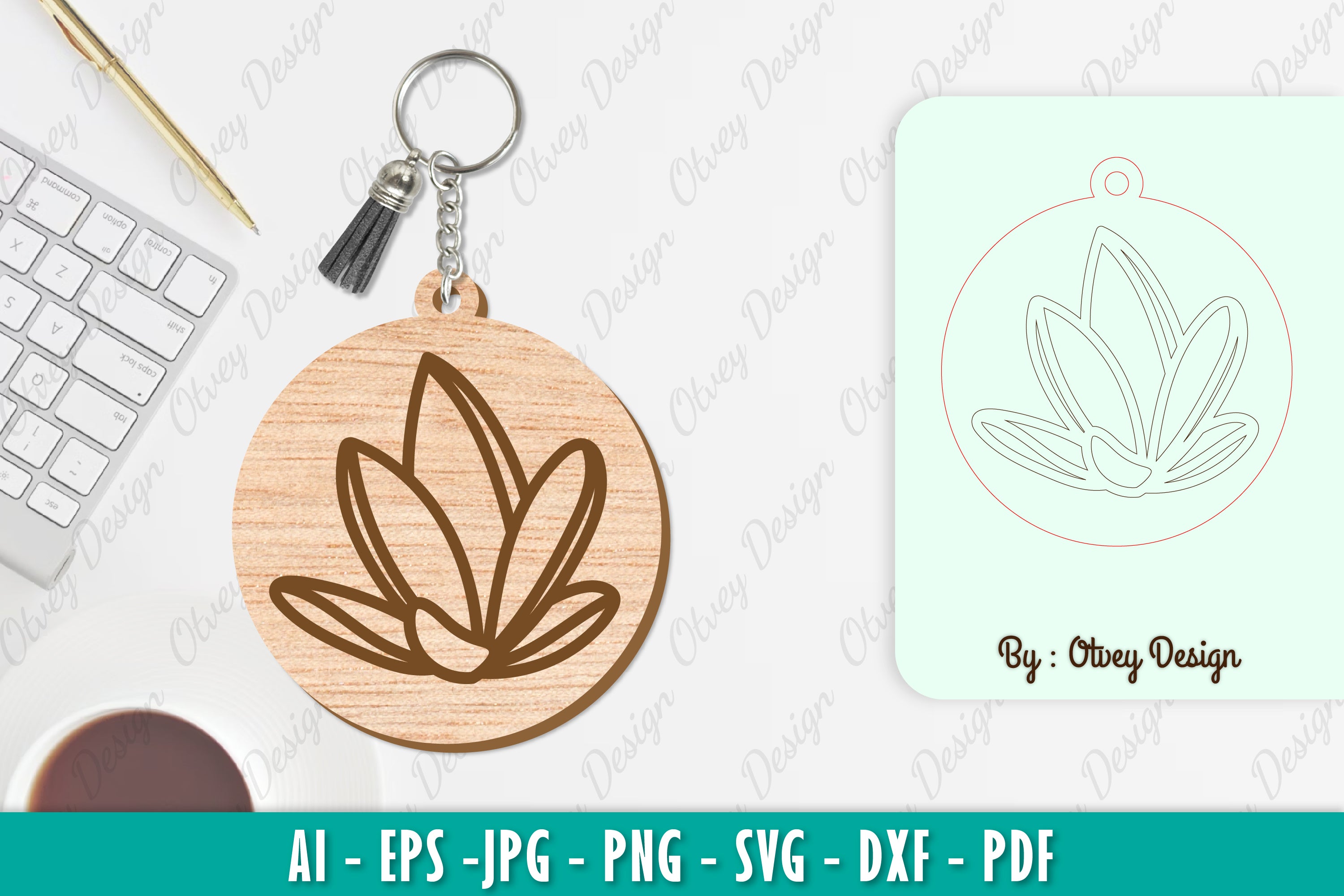 Flower Keychain SVG Bundle 35 - CraftNest - Digital Crafting and Art