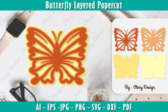 Butterfly Layered Papercut SVG Bundle 15 - CraftNest - Digital Crafting and Art