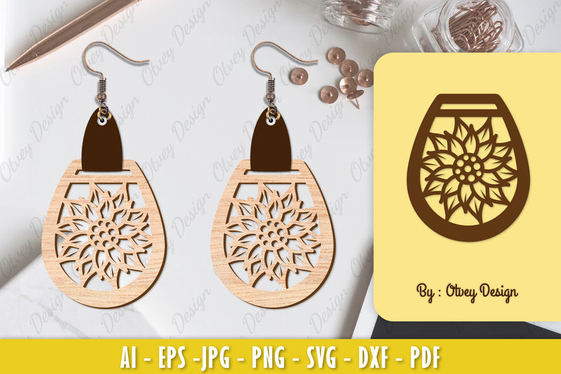 Flower Earring Laser Cut SVG Bundle 89 - CraftNest - Digital Crafting and Art