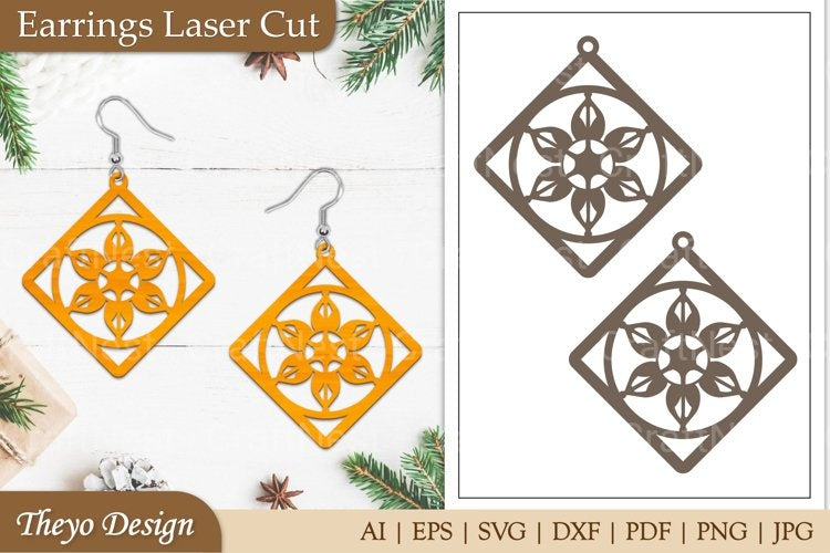 Earrings Mandala Lasercut SVG Bundle