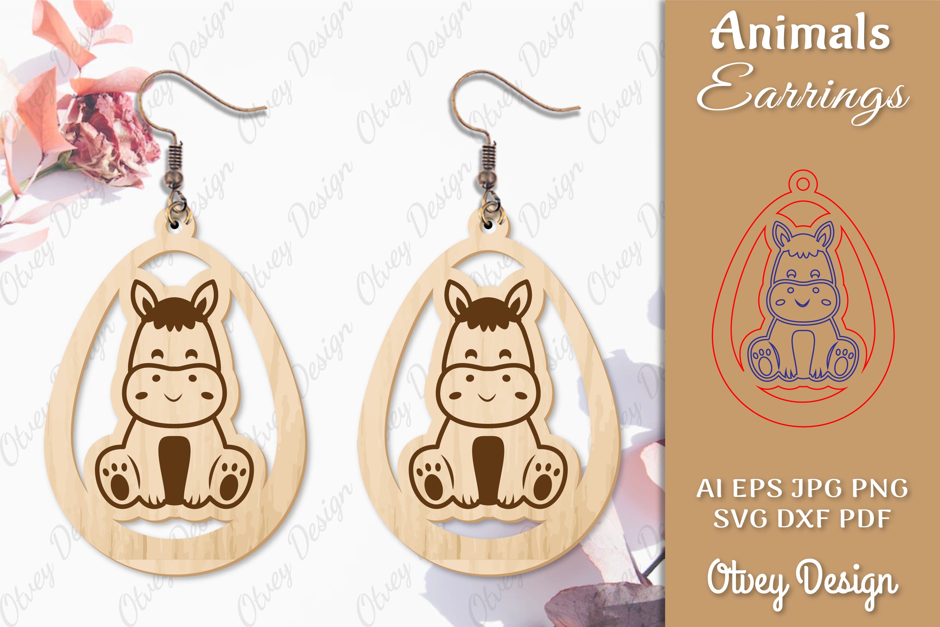 Horse Animal Earrings Lasercut SVG Bundle - CraftNest - Digital Crafting and Art