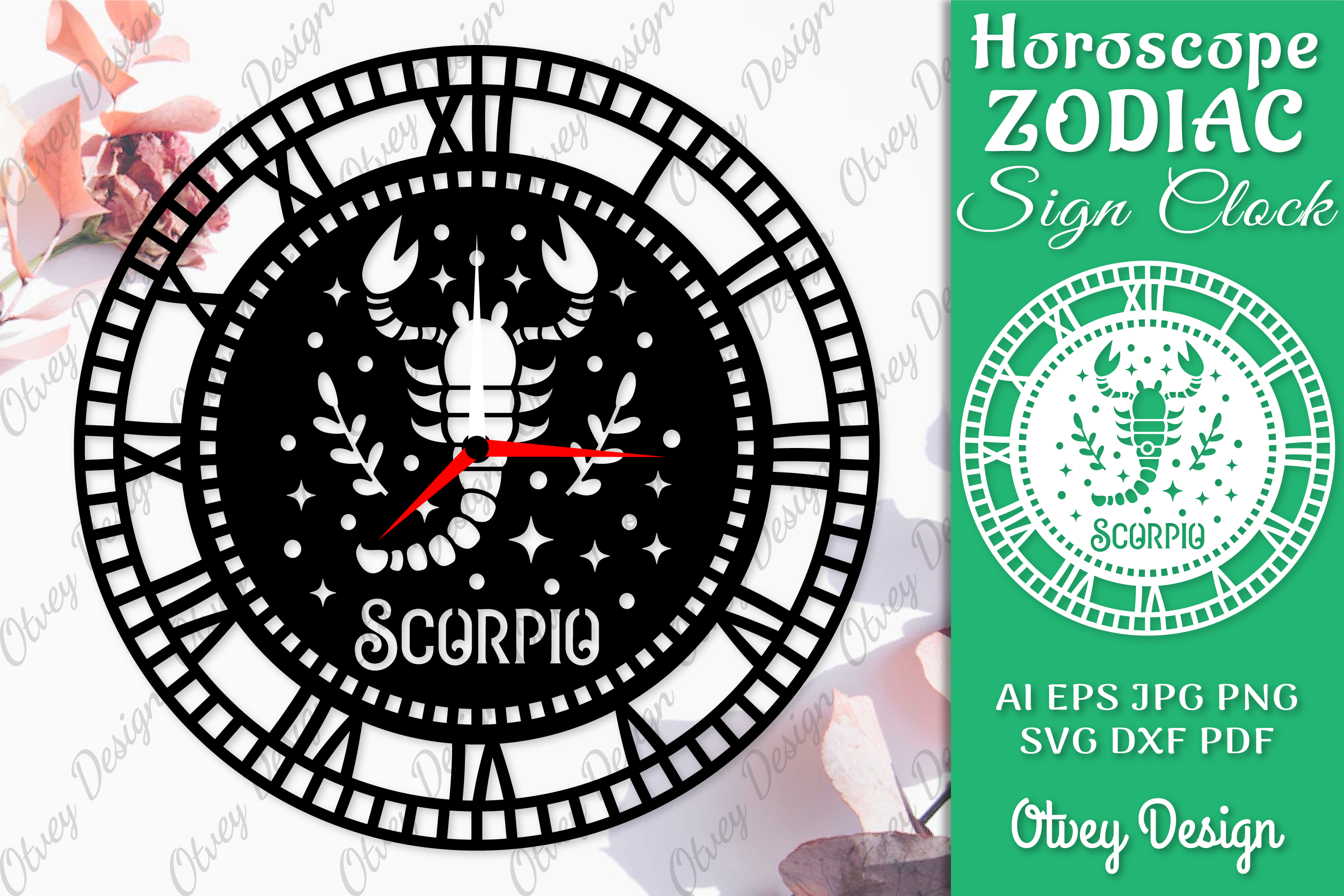 Horoscope Zodiac Sign Laser Cut Clock Template SVG Bundle 9 - CraftNest - Digital Crafting and Art
