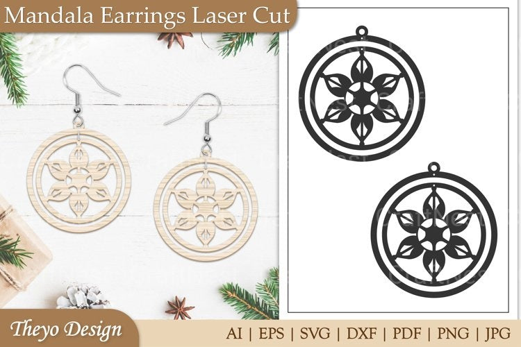 Earrings Mandala SVG Bundle