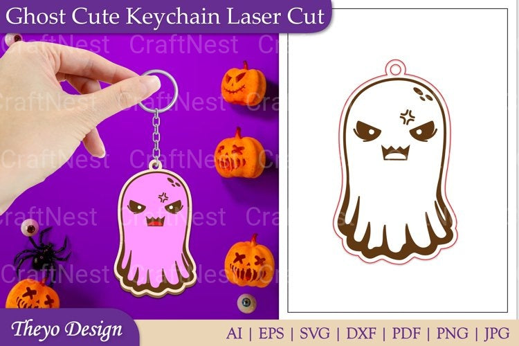 Ghost Keychain SVG Bundle