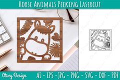 Animals Peeking Lasercut SVG Bundle 14 - CraftNest - Digital Crafting and Art