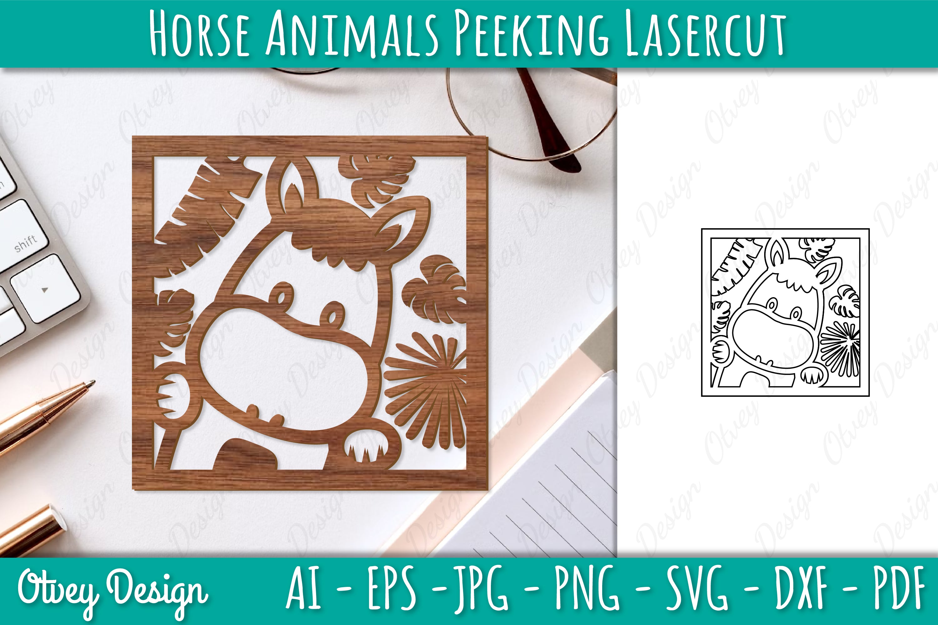 Animals Peeking Lasercut SVG Bundle 14 - CraftNest - Digital Crafting and Art