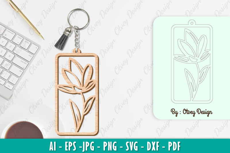 Flower Keychain SVG Bundle 11 - CraftNest - Digital Crafting and Art