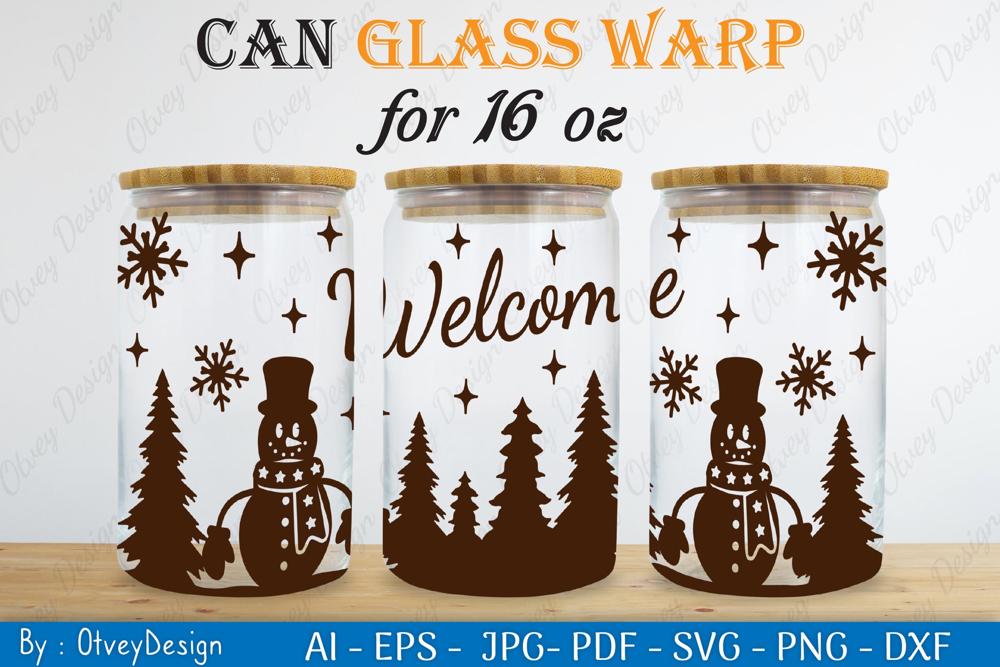 Snowman Can Glass 16 OZ SVG Bundle 5 - CraftNest - Digital Crafting and Art