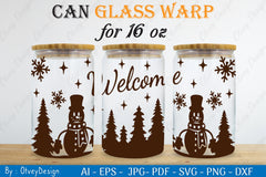 Snowman Can Glass 16 OZ SVG Bundle 5 - CraftNest - Digital Crafting and Art